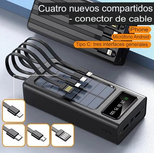 CARGADOR PORTATIL Power Bank SOLAR 4 EN 1 Linterna + Panel Solar📳