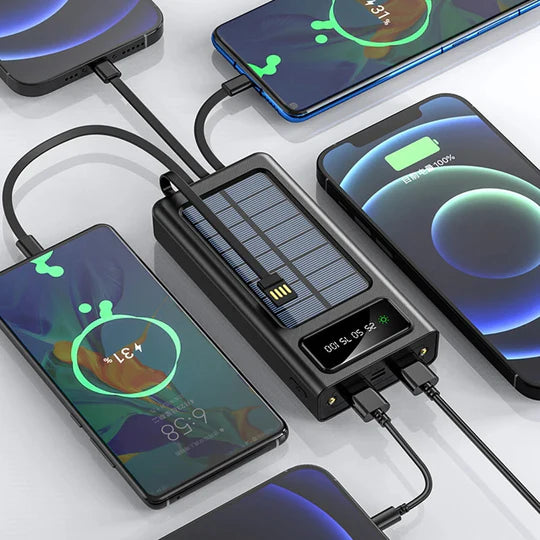 CARGADOR PORTATIL Power Bank SOLAR 4 EN 1 Linterna + Panel Solar📳