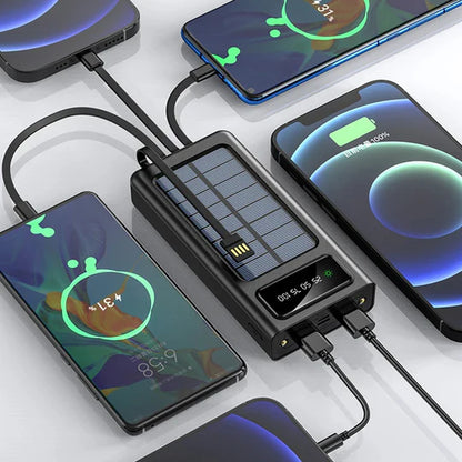 CARGADOR PORTATIL Power Bank SOLAR 4 EN 1 Linterna + Panel Solar📳